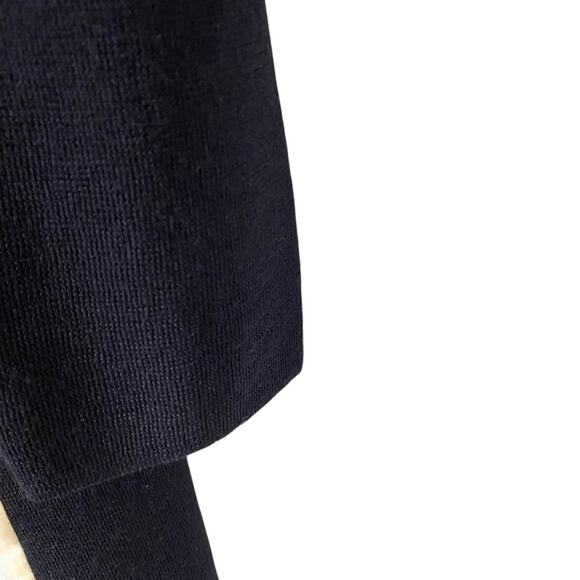 Tory Burch NWTS Silk Front Shirtdress Navy Blue Porcelain Thistle Sweater Back - Picture 3 of 10